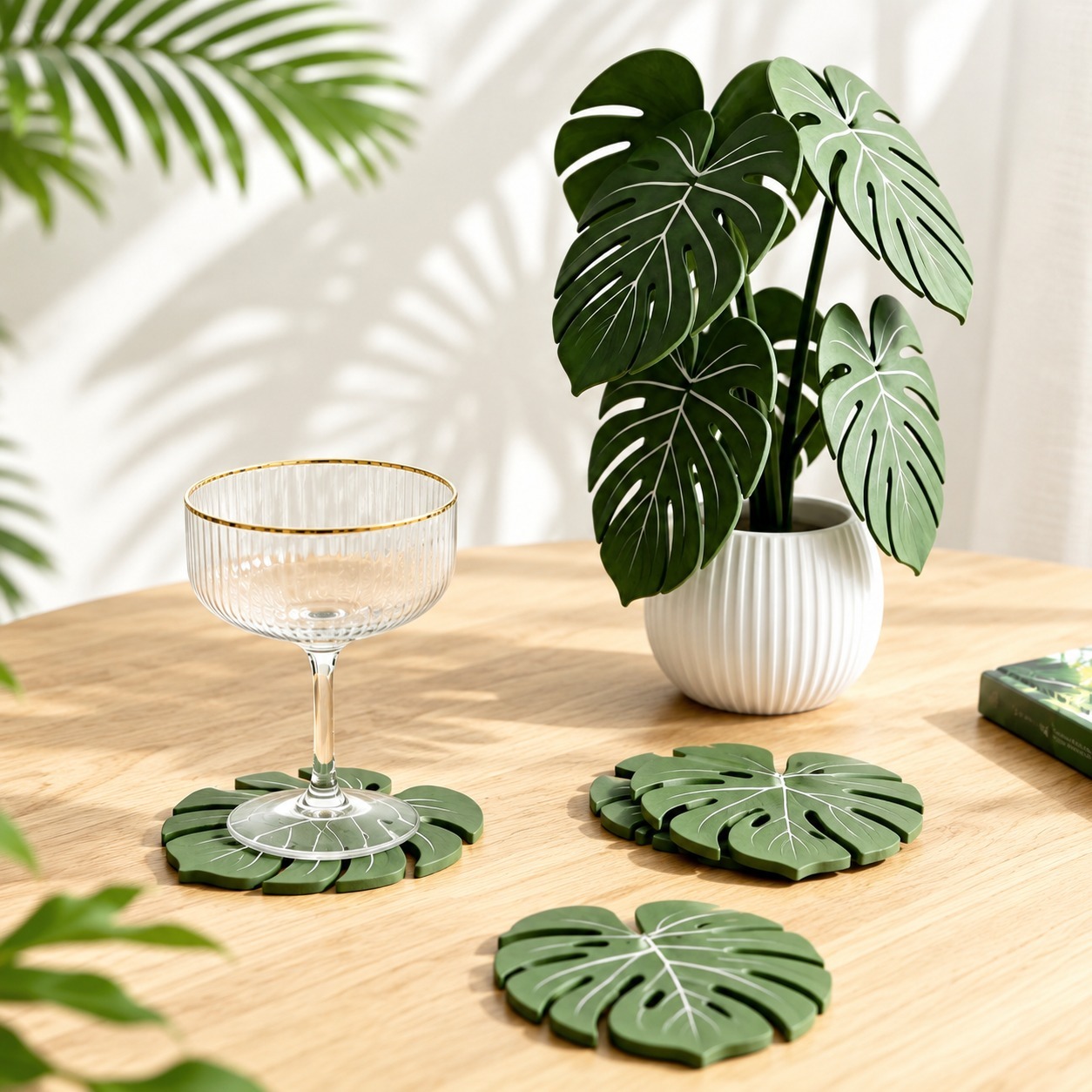 Office Furniture Brands - Monstera Plant Coasters 3D Printed Leaf
