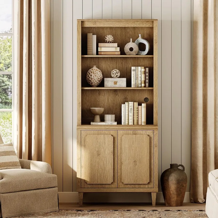 72.8 Tall Bookshelf with Doors - Bookshelf 评论和价格