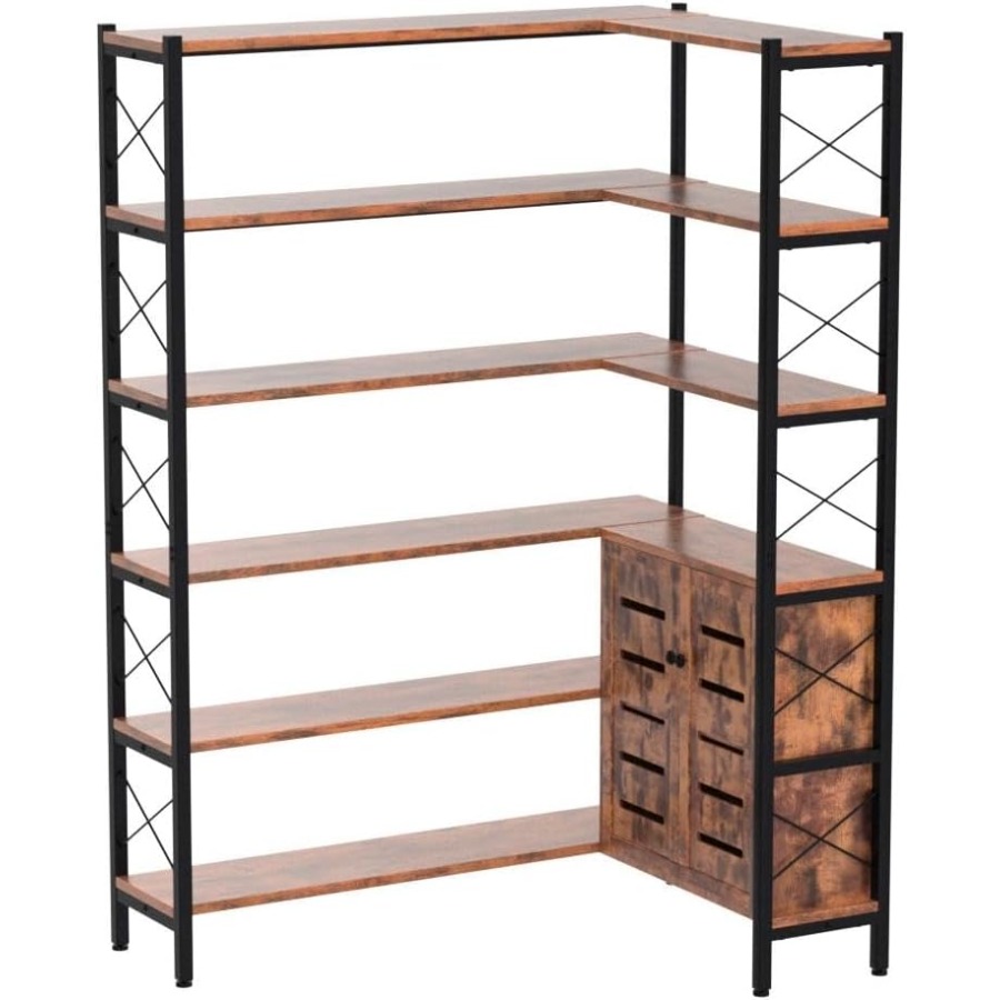 6-Shelf Corner Bookshelf for L - Bookshelf 评论和价格