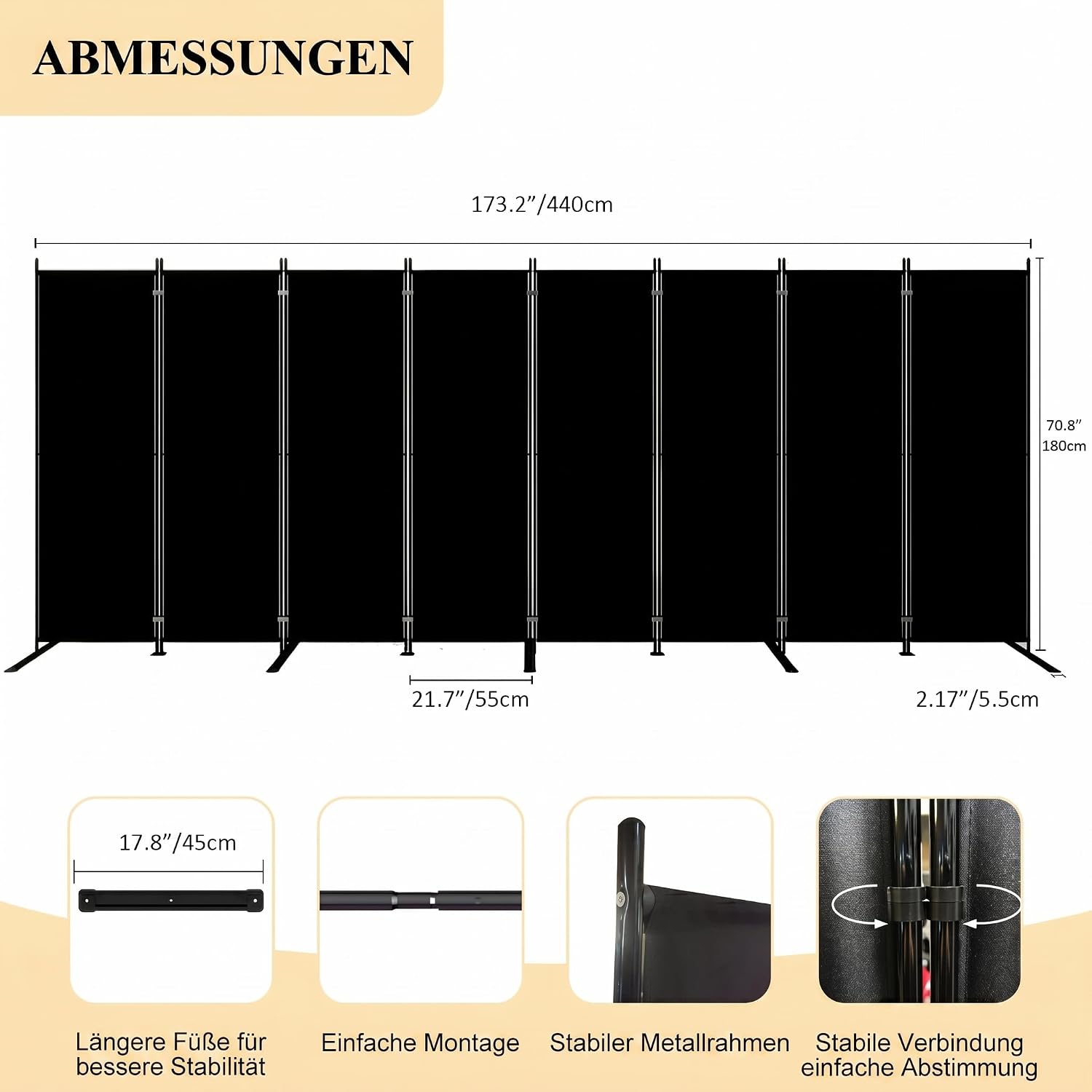 8 Panel Folding Room Divider 6 - Partition Screen Divider 评论和价格