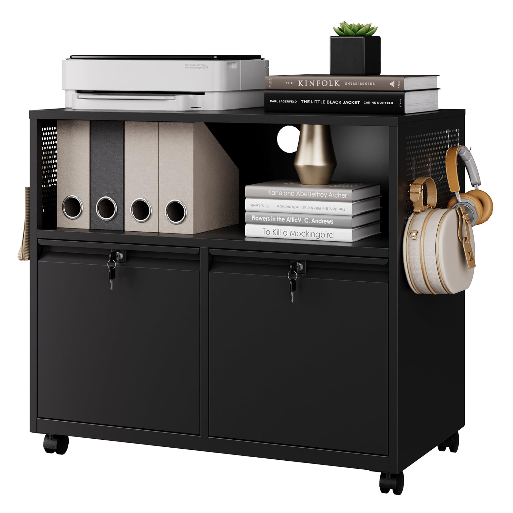 Mobile 2 Drawer File Cabinet w - Printer Stand 评论和价格