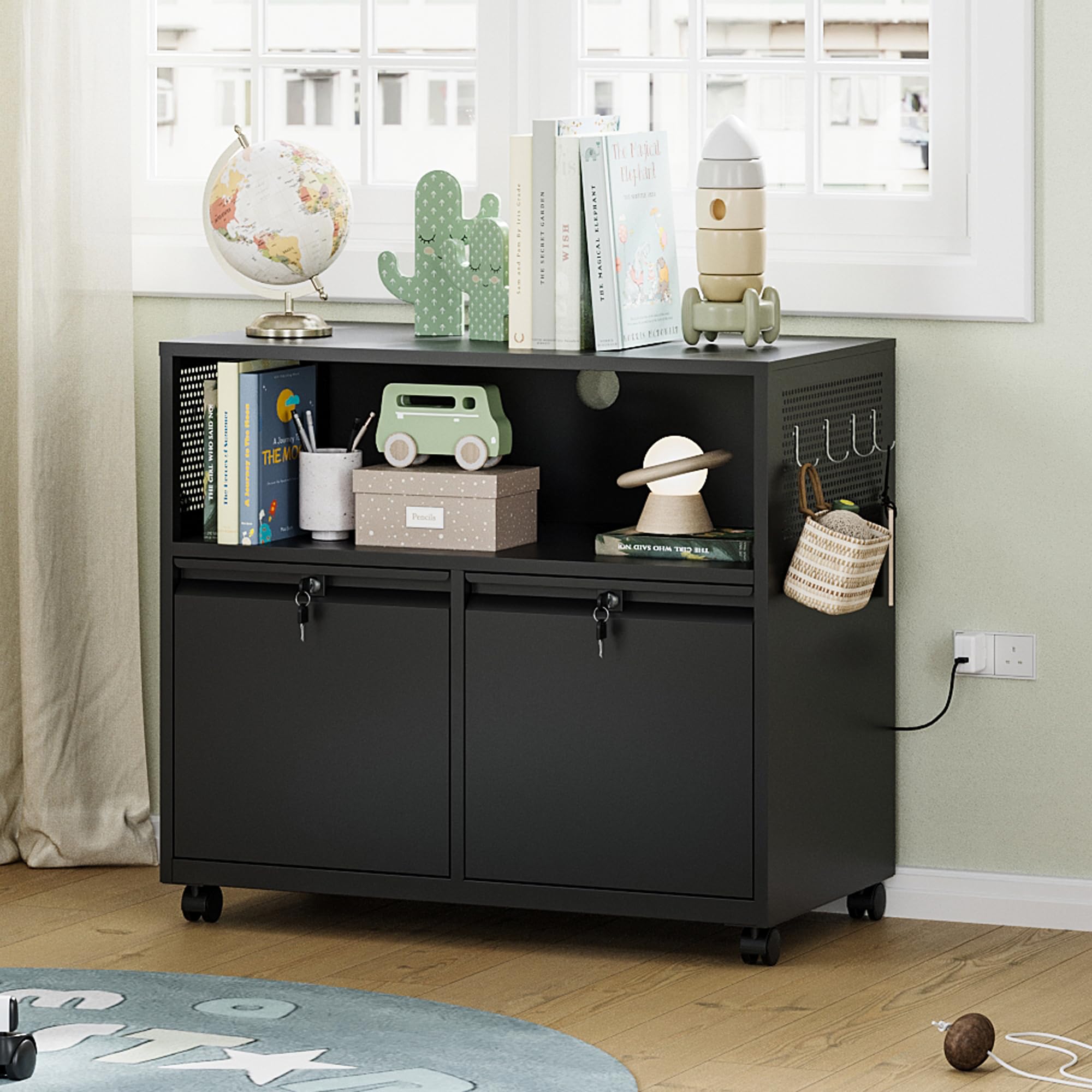 Mobile 2 Drawer File Cabinet w - Printer Stand 评论和价格