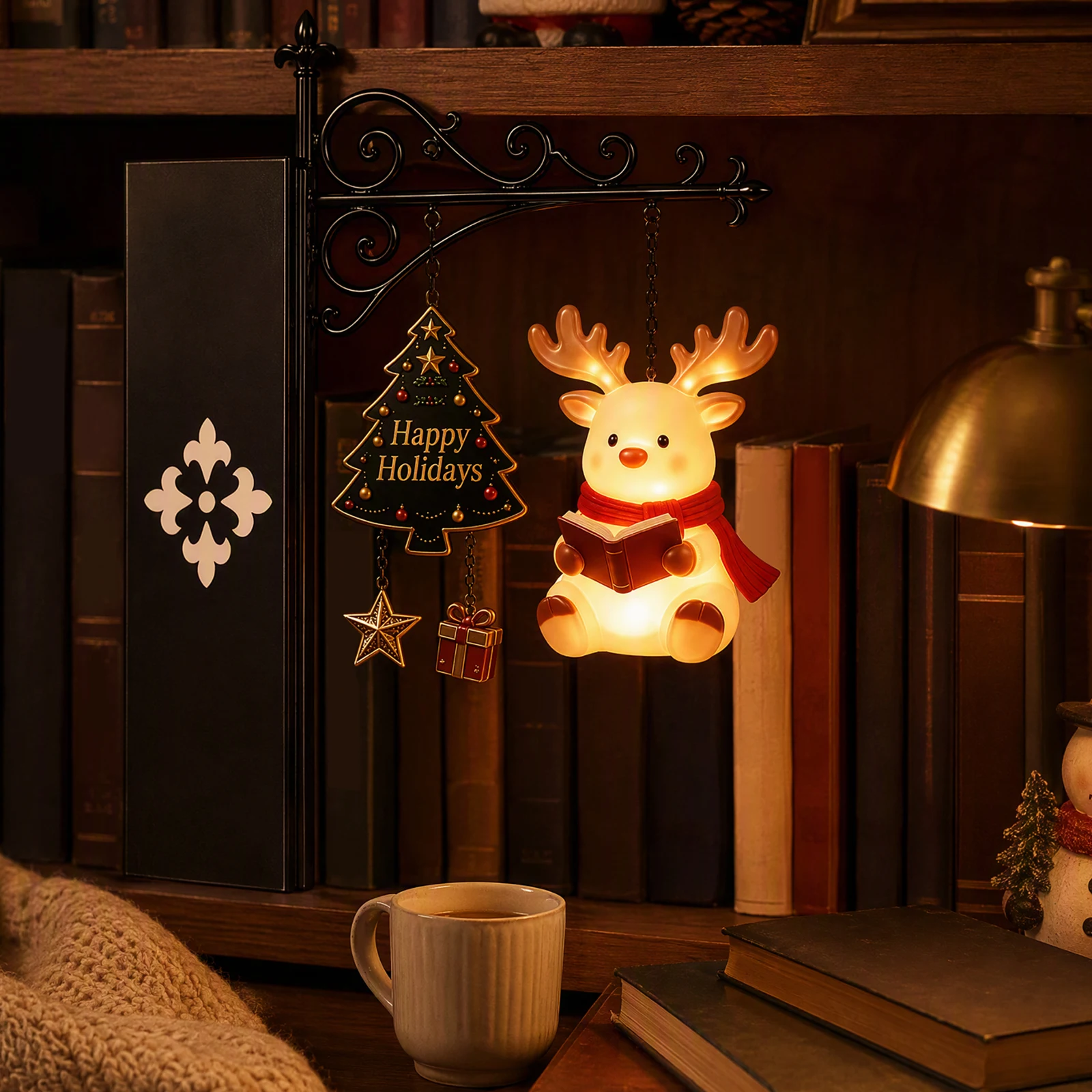 LED Bookshelf Santa Claus Chri - Bookshelf 评论和价格