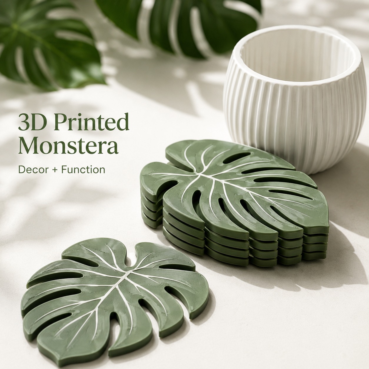 Monstera Plant Coasters 3D Pri - Office Furniture Brands 评论和价格