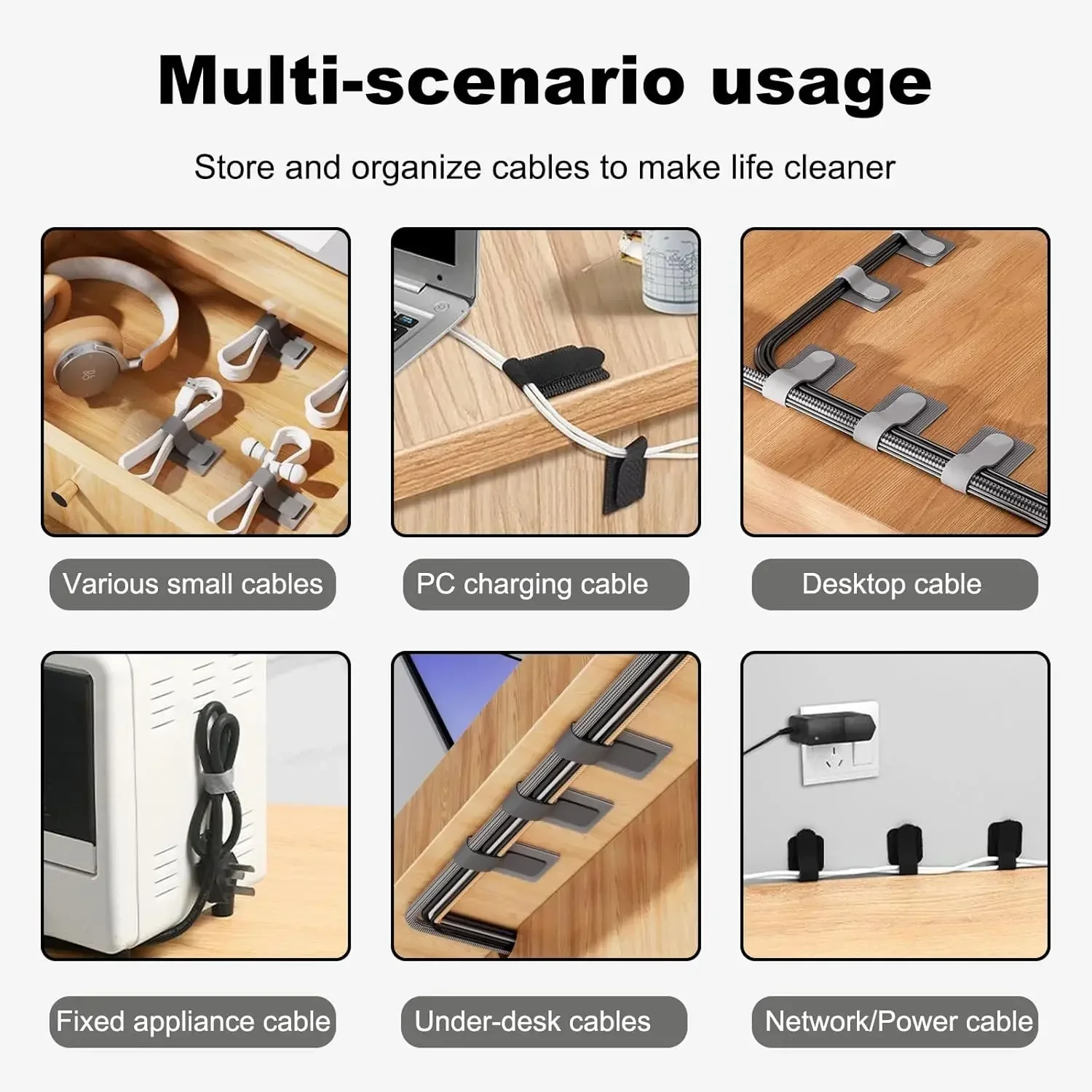 New Reusable Cable Ties Velcro - Desk Organizer 评论和价格