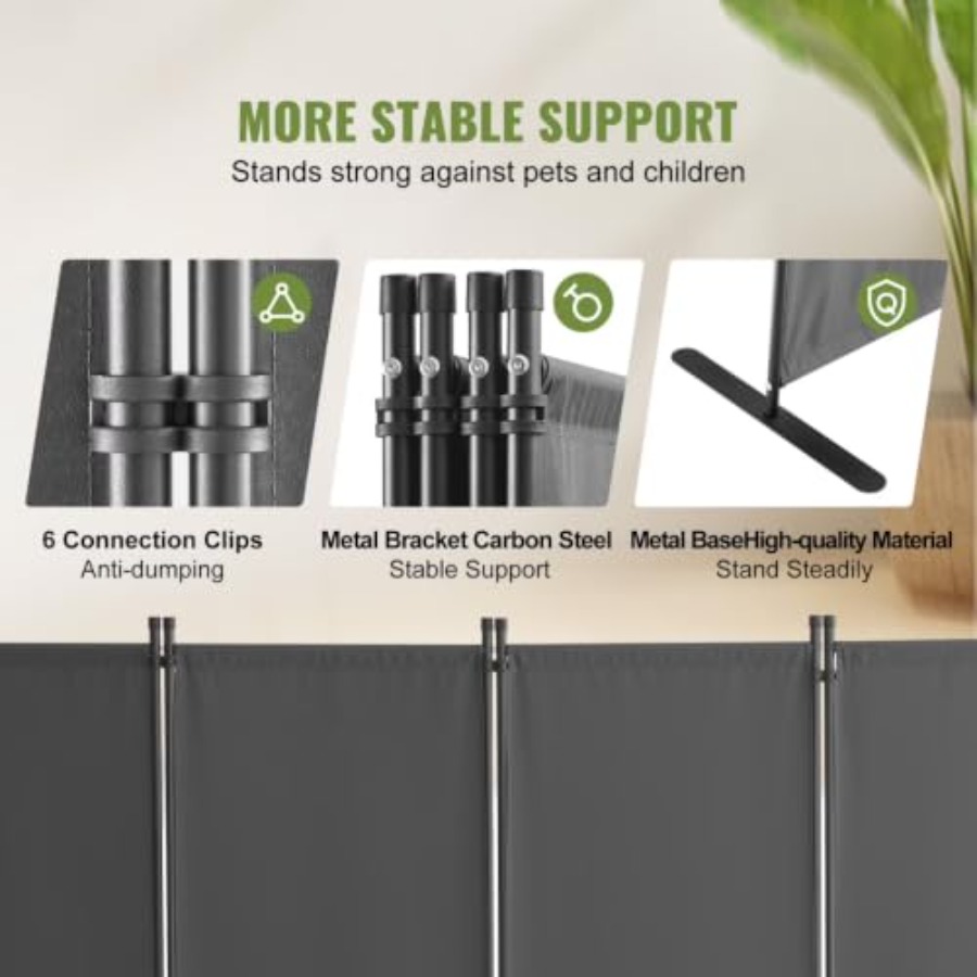 4-Panel Cloth Room Divider Fol - Partition Screen Divider 评论和价格