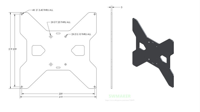 TEVO Tarantula aluminum Y Carr - Printer Stand 评论和价格