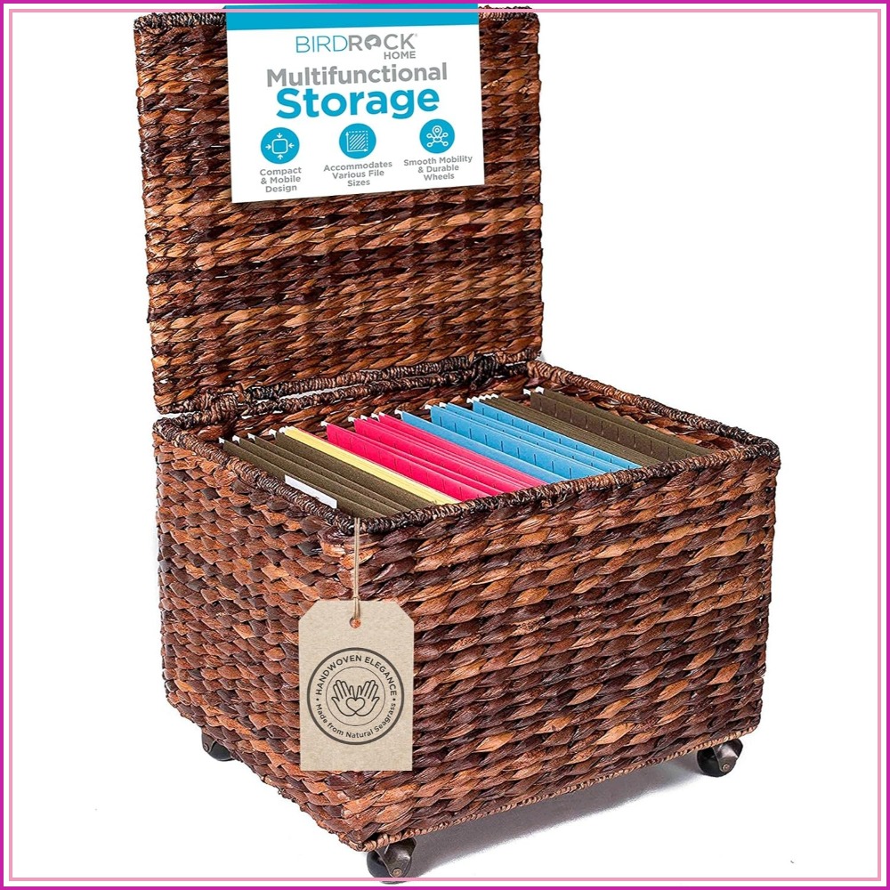 Handwoven Rolling File Cabinet - File Cabinet 评论和价格