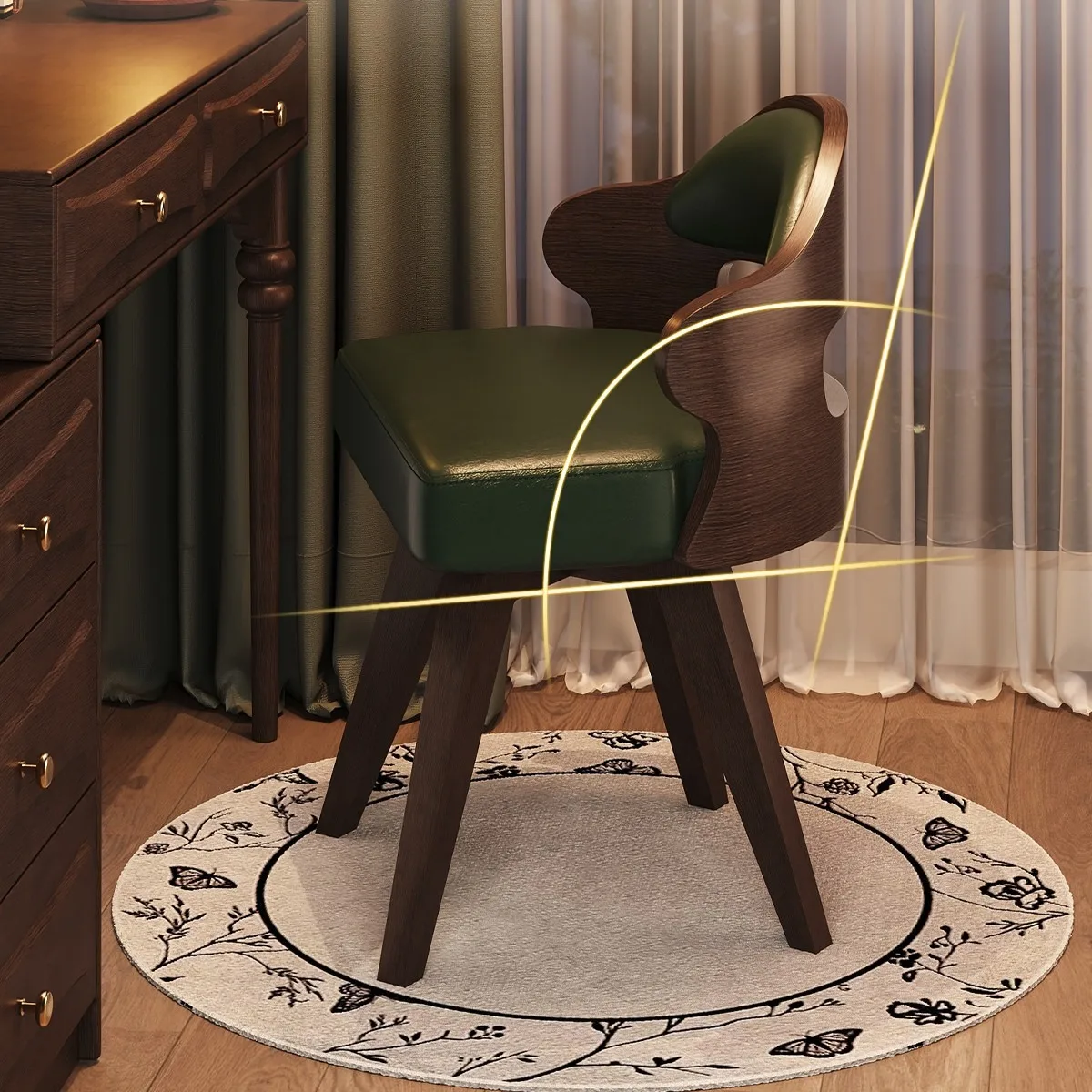 Vintage style solid wood dress - Office Chair Cushion 评论和价格